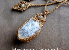 ハーキマーダイヤモンド水晶原石　マクラメ編みアクセサリー